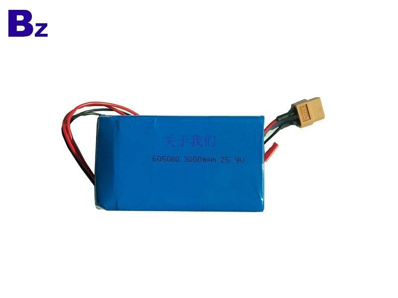 Customized Hot Selling Rechargeable Lipo Battery BZ 605080-7S 25.9V 3000mAh Polymer Li-ion Battery Pack